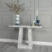 Milan Console Table - Grey, Engineered Marble