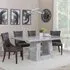 Milan Dining Set - Grey Marble, Brown Leather