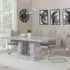 Milan Dining Set with Bianco Chairs - Grey, Marble