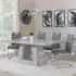 Milan Dining Set with Bianco Chairs - Grey, Marble