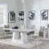 Milan Dining Set with Bianco Chairs - White, Marble