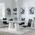 Milan Dining Set with Bianco Chairs - White, Marble