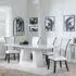 Milan Dining Set with Cadiz Chairs - White, Marble