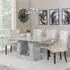 Milan Dining Set with Knocker Back Chairs - Grey, Champagne