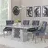 Milan Dining Set with Knocker Back Chairs - Grey, Marble