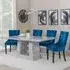 Milan Dining Set with Knocker Back Chairs - Grey, Marble