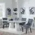 Milan Dining Set with Knocker Back Chairs - White, Marble