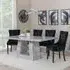 Milan Dining Set with Lion Knocker Back Chairs - Black, Velvet
