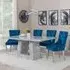 Milan Dining Set with Lion Knocker Back Chairs - Blue, Velvet