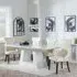 Milan Dining Set with Mimi Chairs - White, Marble