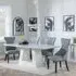 Milan Dining Set with Mimi Chairs - White, Marble