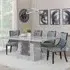 Milan Dining Set with Paris Leather Chairs - Grey Marble