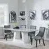 Milan Dining Set with Paris Leather Chairs - White Marble