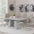 Milan Grey Marble Dining Set - Jamison Beige Chair