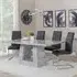Milan Grey Marble Dining Set with Roma Chairs - Black