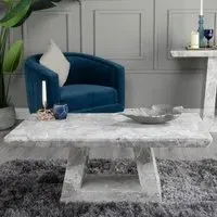 Milan Rectangular Coffee Table - Grey, Engineered Marble