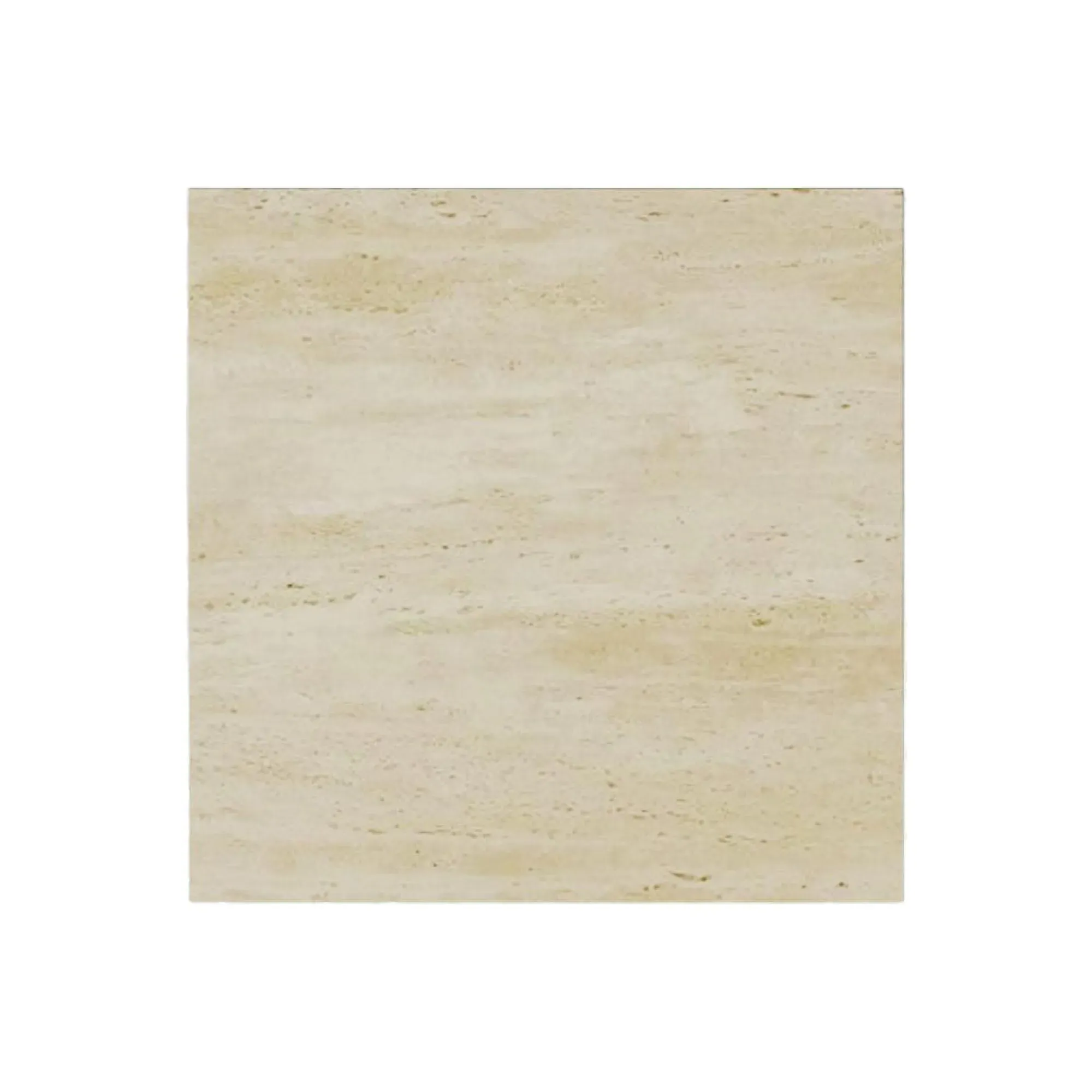 Milan Square Side Table - Beige, Engineered Marble