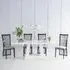 Milan White Marble Dining Set - Athena Black High Gloss Chair