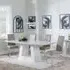 Milan White Marble Dining Set with Roma Chairs - Beige