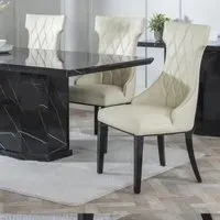 Mimi Large High Back Dining Chair - Cream, Faux Leather