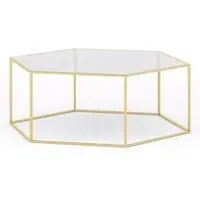 Ming Hexagon Coffee Table - Gold, Glass