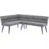 Monza Corner Dining Bench RHF - Grey, Fabric