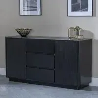 Morgan 2 Door Fluted Large Sideboard - Black, Ceramic