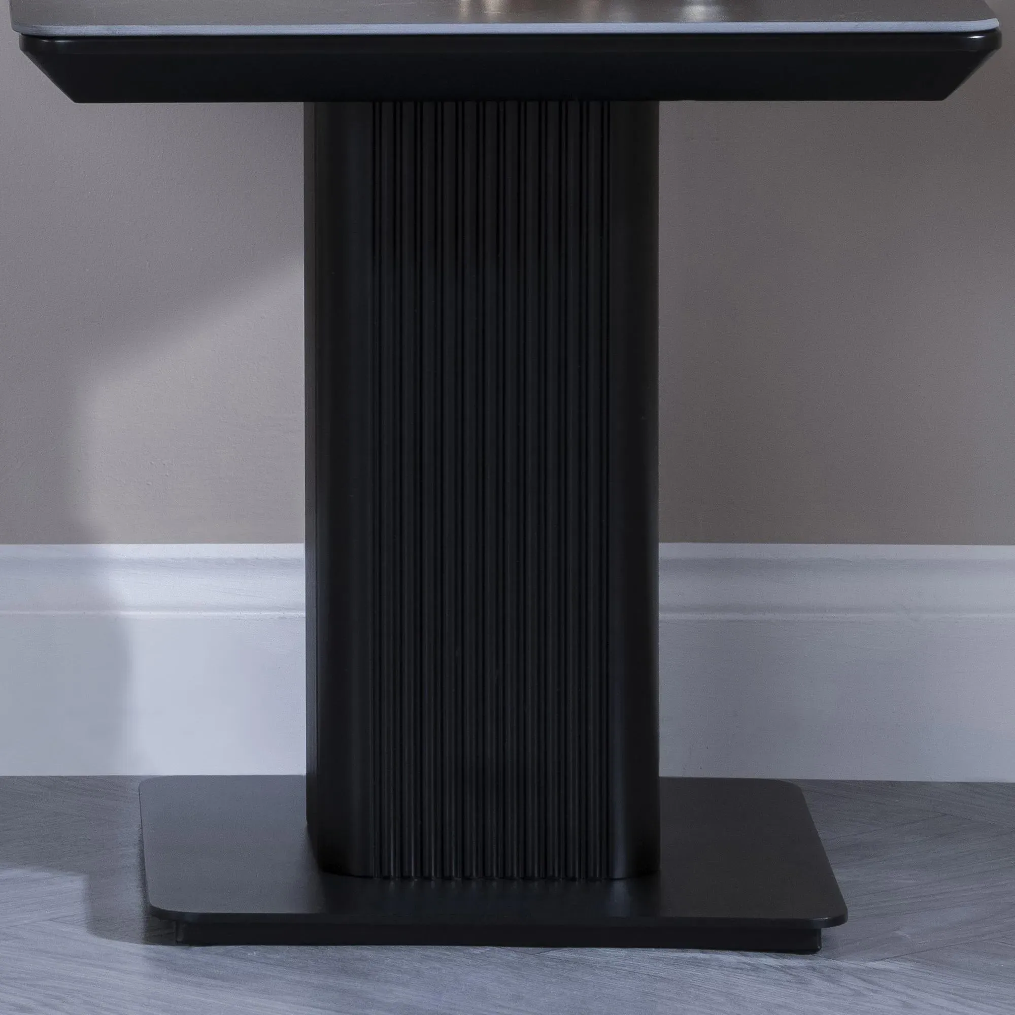 Morgan Fluted Lamp Table - Black, Ceramic