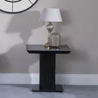 Morgan Fluted Lamp Table - Black, Ceramic