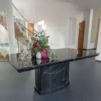 Naples 6-Seater Dining Table - Black, Marble