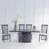 Naples Black Marble Dining Set - Athena Black High Gloss Chair