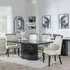 Naples Carmela Dining Set - Black Marble, Cream Leather