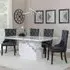 Naples Carmela Dining Set - White Marble, Black Leather