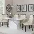 Naples Carmela Dining Set - White Marble, Cream Leather