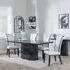 Naples Dining Set with Cadiz Chairs - Black, Marble