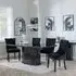 Naples Dining Set with Knocker Back Chairs - Black, Marble