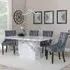Naples Dining Set with Knocker Back Chairs - White, Marble