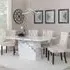 Naples Dining Set with Knocker Back Chairs - White, Marble