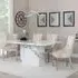 Naples Dining Set with Knocker Back Chairs - White, Marble