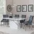 Naples Dining Set with Knocker Back Chairs - White, Marble