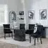 Naples Dining Set with Lion Knocker Chairs - Black, Marble