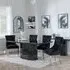 Naples Dining Set with Lion Knocker Chairs - Black, Marble