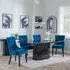 Naples Dining Set with Lion Knocker Chairs - Blue, Marble