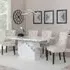 Naples Dining Set with Lion Knocker Chairs - Champagne, Marble