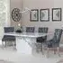 Naples Dining Set with Lion Knocker Chairs - Grey, Marble