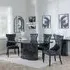 Naples Dining Set with Mimi Chairs - Black Marble, Black Leather
