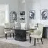 Naples Dining Set with Mimi Chairs - Black Marble, Cream Leather