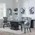 Naples Dining Set with Mimi Chairs - Black Marble, Grey Leather