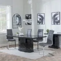 Naples Jamison Dining Set - Grey, Marble