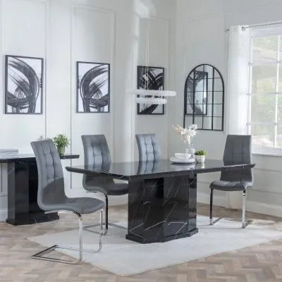 Naples Jamison Dining Set - Grey, Marble